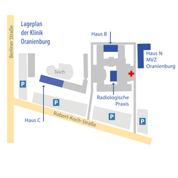 Flyer zum MVZ Oranienburg (mit Lageplan) Lageplan MVZ Oranienburg und gynäkologische Praxis