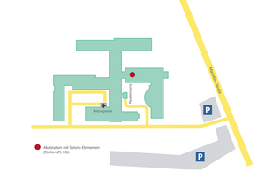 Lageplan der Akutstation mit Soteria-Elementen (Station 21)