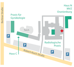 Lageplan MVZ Oranienburg und gynäkologische Praxis