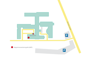 Lageplan des MRT-Gerätes Lageplan des MRT-Gerätes